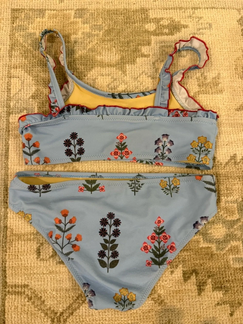 Pink Chicken Girls Blue Floral Two-Piece Bikini Set - Picture 2 of 3